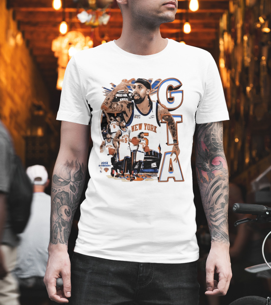 New York Knicks Jose Alvarado GTA Basketball 5 NYC T-Shirt