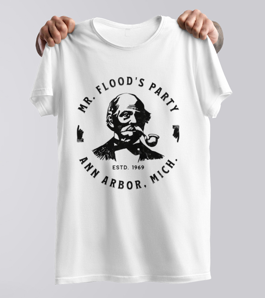 Mr. Flood's Party Ann Arbor Michigan Est. 1969 Retro Pipe T-Shirt