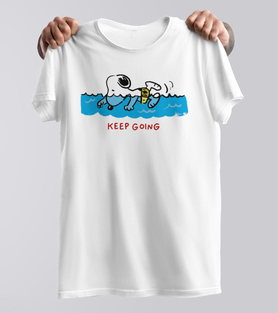 Peanuts Snoopy Swimming Keep Going Inspirational Motivation T-Shirt