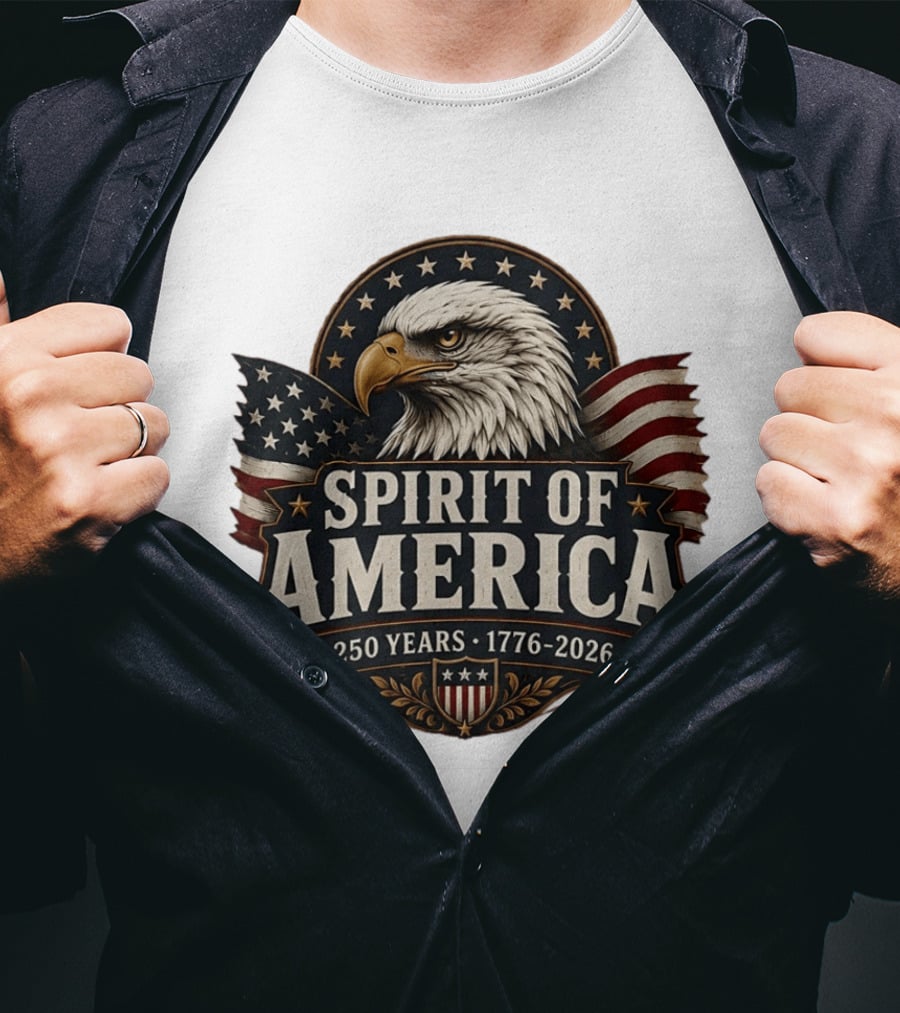 Spirit Of America Bald Eagle 250 Years 1776 2026 T-Shirt
