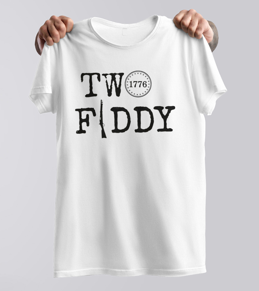Two Fiddy 1776 Rifle Stars Independence Celebration T-Shirt