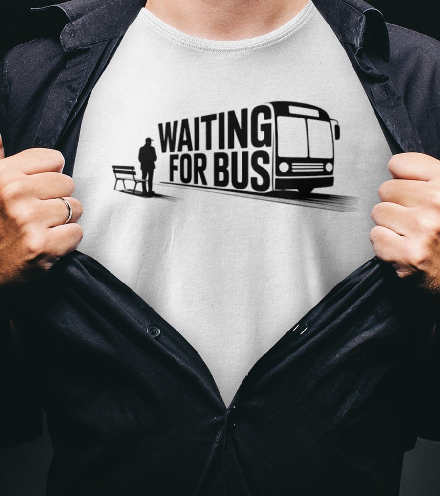 Waiting For Bus Public Transport Minimalist T-Shirt