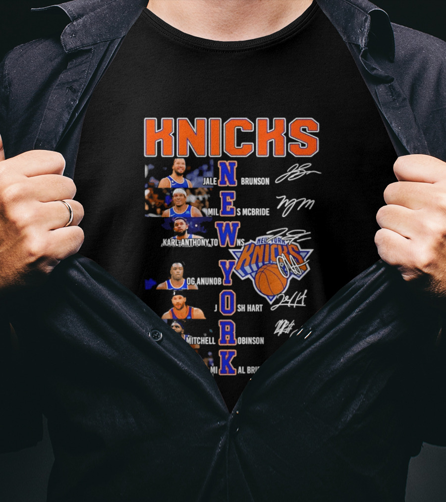 Knicks New York Brunson Robinson Hartenstein Randle Barrett Rose Quickley Hart Bridges T-Shirt