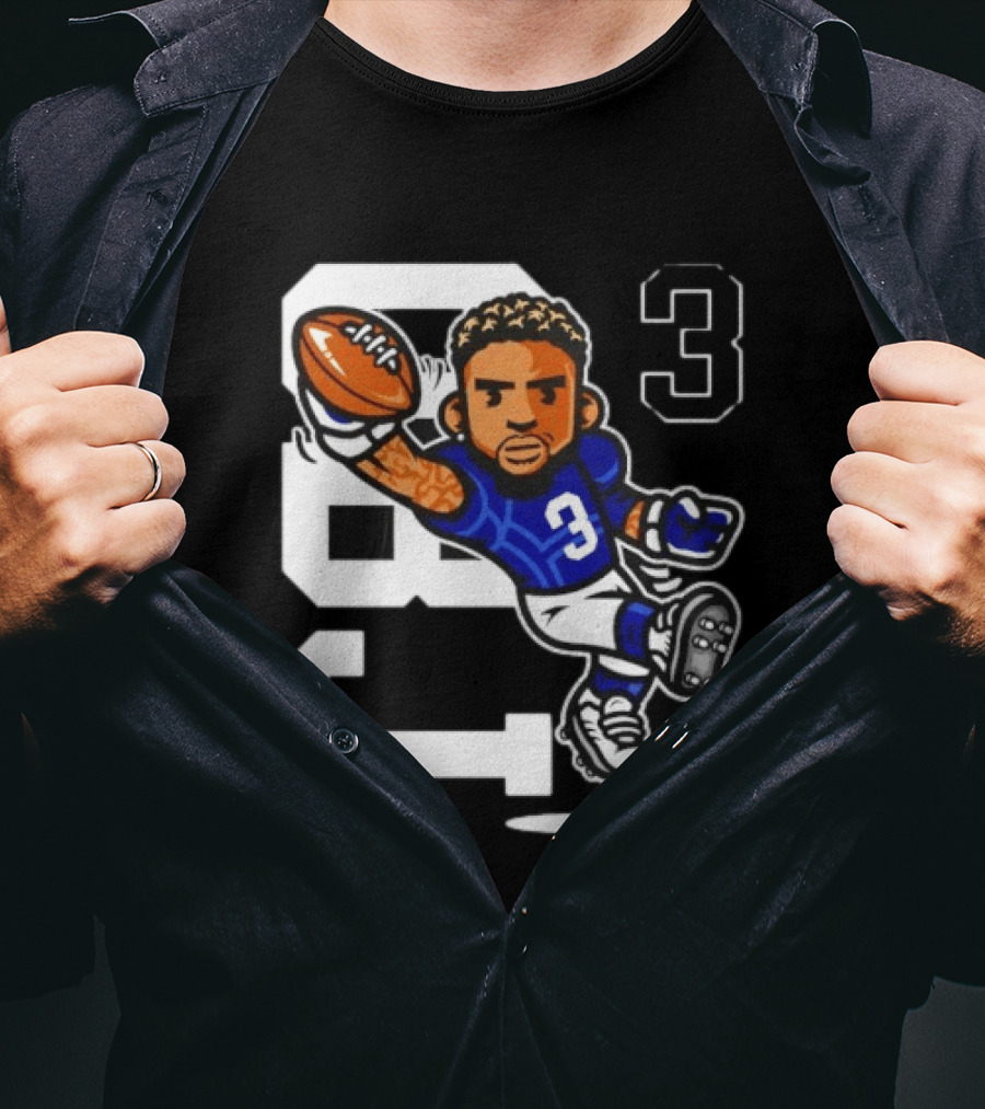 Odell Beckham Jr. 3 New York Giants Character Catch T-Shirt