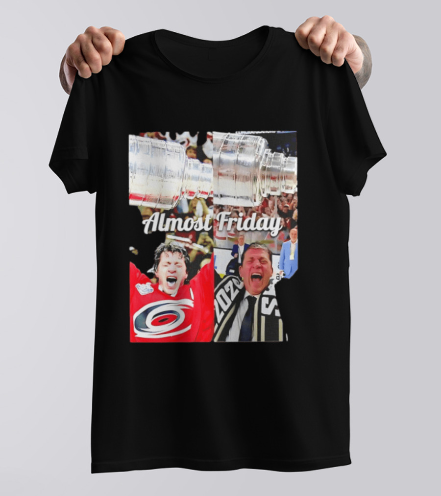 Rod Brind'Amour Almost Friday Ice Hockey Canadian Double Cup Celebration T-Shirt
