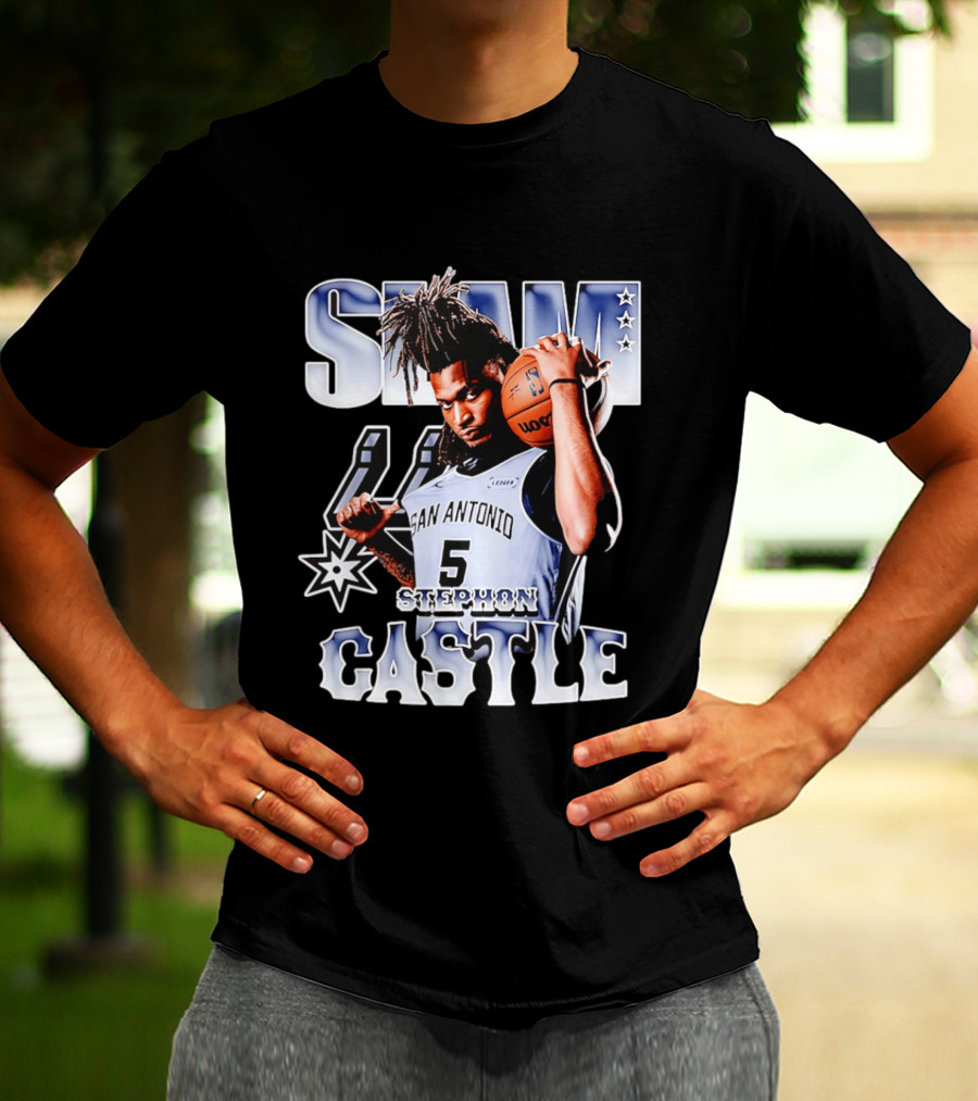San Antonio Spurs Stephon Castle SLAM Basketball Star T-Shirt