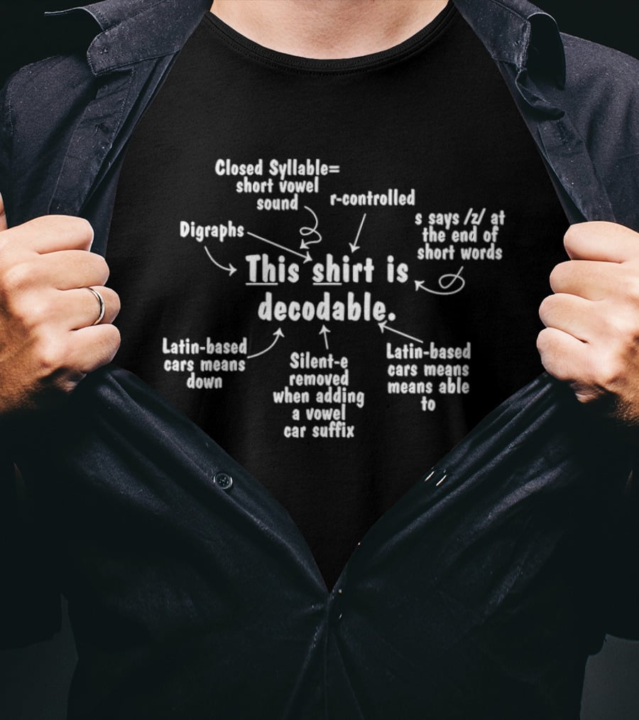 This Is Decodable Structured Literacy Reading Teacher Silent E Digraphs R Controlled Suffix T-Shirt