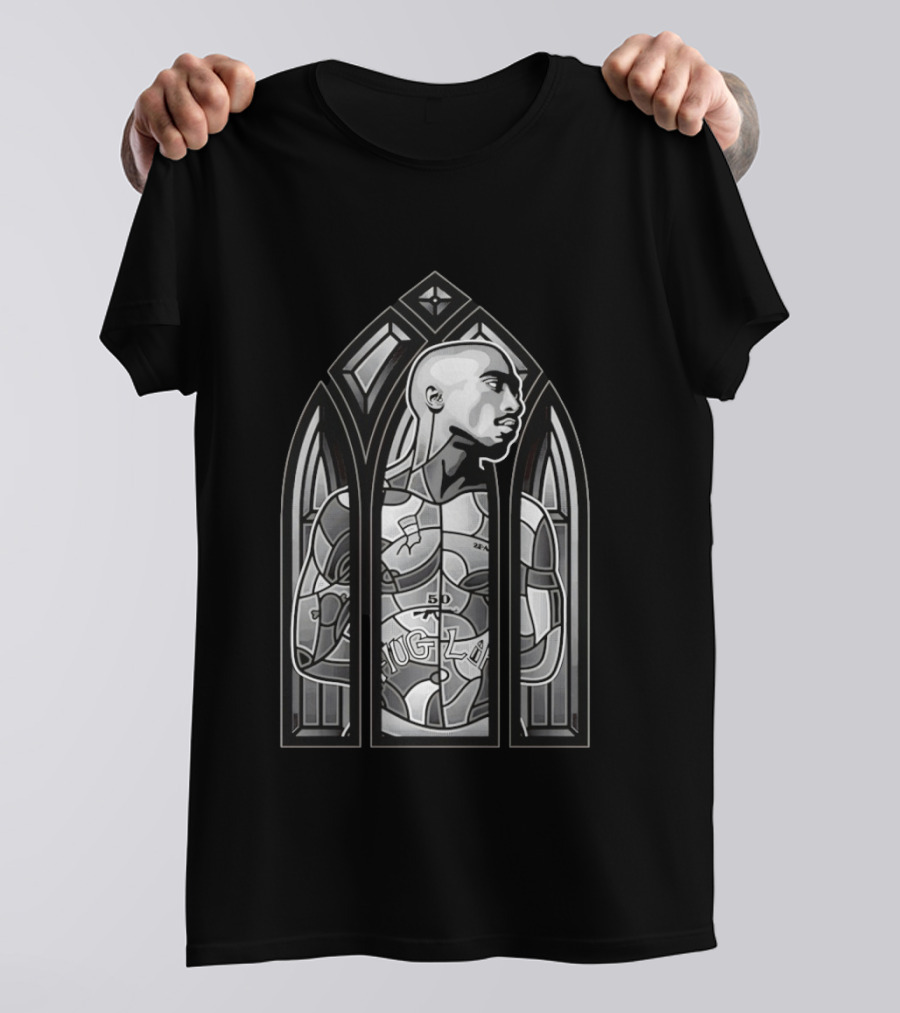 Tupac Shakur Thug Life Stained Glass Window 2Pac T-Shirt