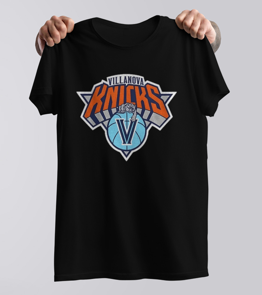 Villanova Knicks Wildcats And New York Knicks Basketball Mashup T-Shirt