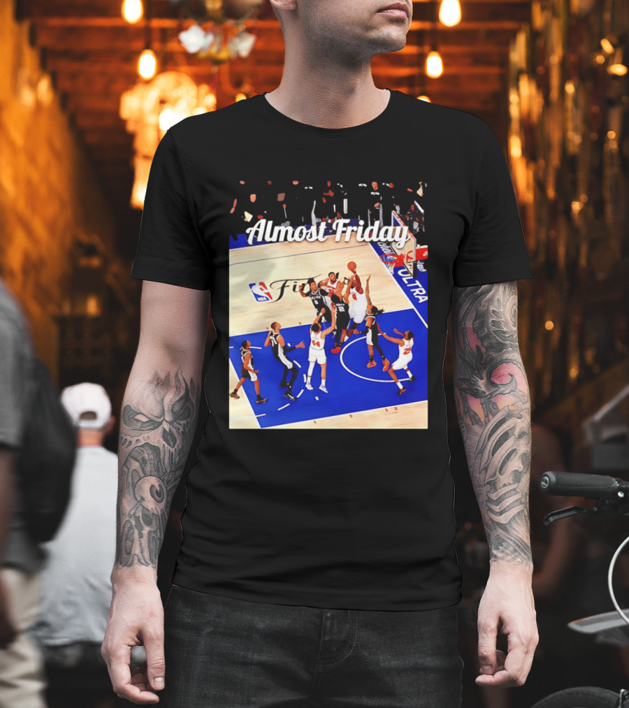 Almost Friday New York Knicks NBA Fit Game 4 Action Scene T-Shirt