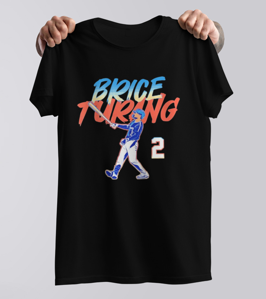 Brice Turang Milwaukee Brewers Slugger Swing Number 2 T-Shirt