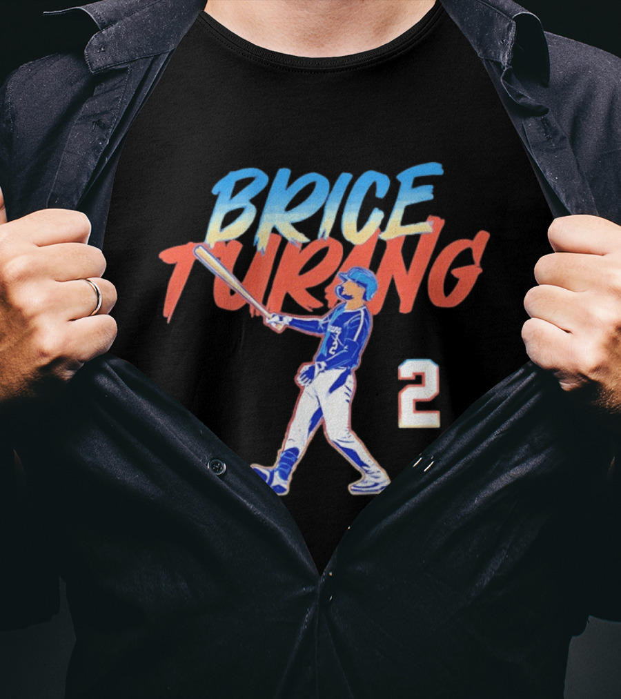 Brice Turang Milwaukee Brewers Slugger Swing Number 2 T-Shirt