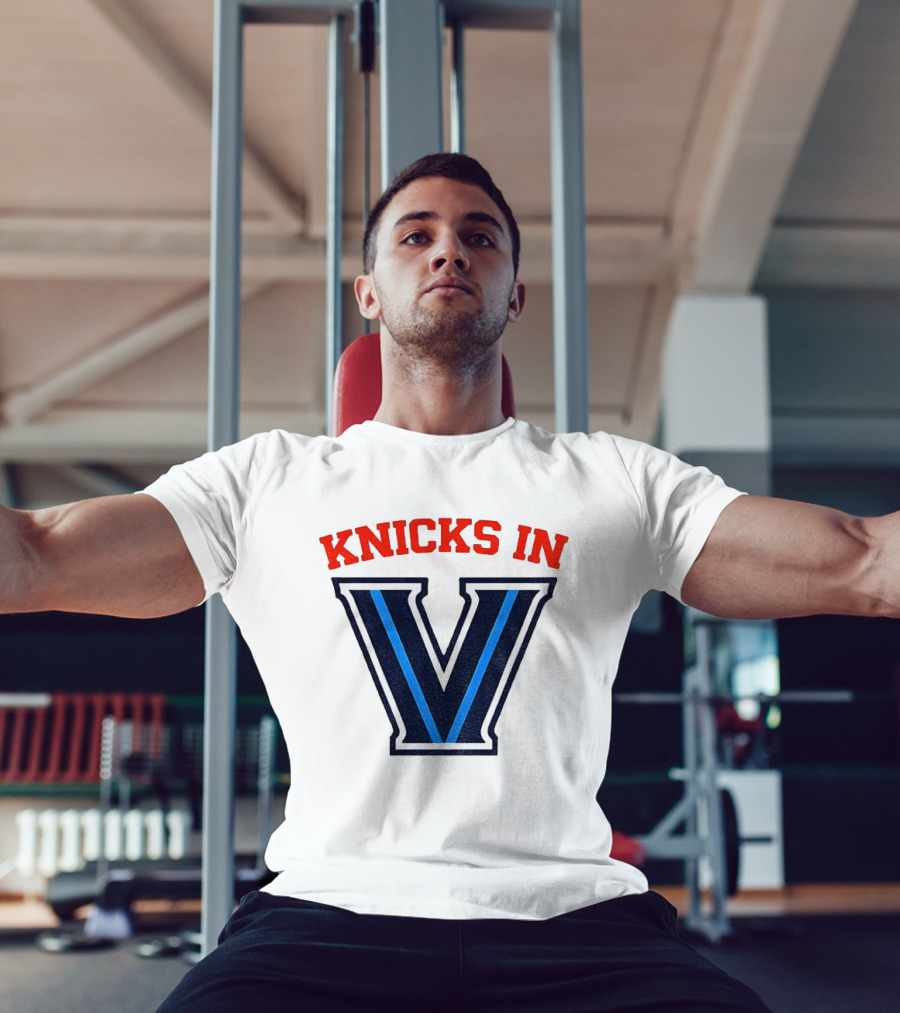 Knicks In V New York Knicks Villanova Wildcats NBA 2026 T-Shirt