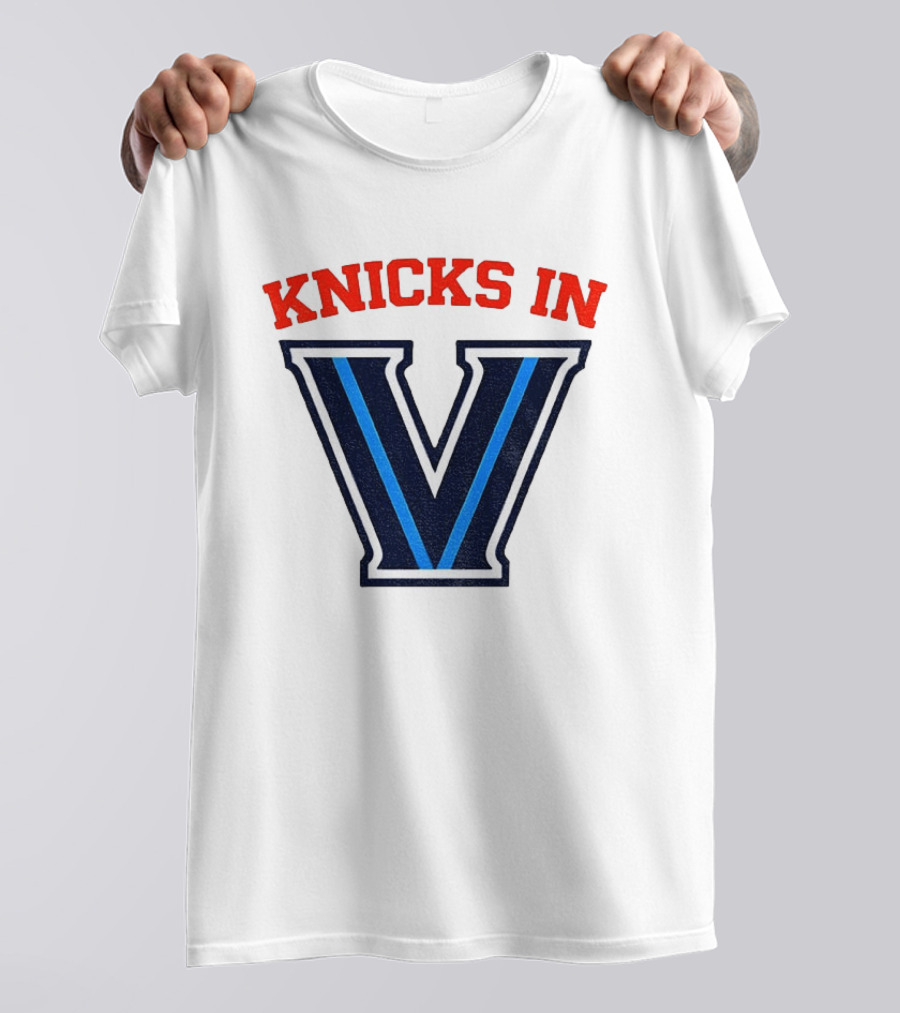 Knicks In V New York Knicks Villanova Wildcats NBA 2026 T-Shirt