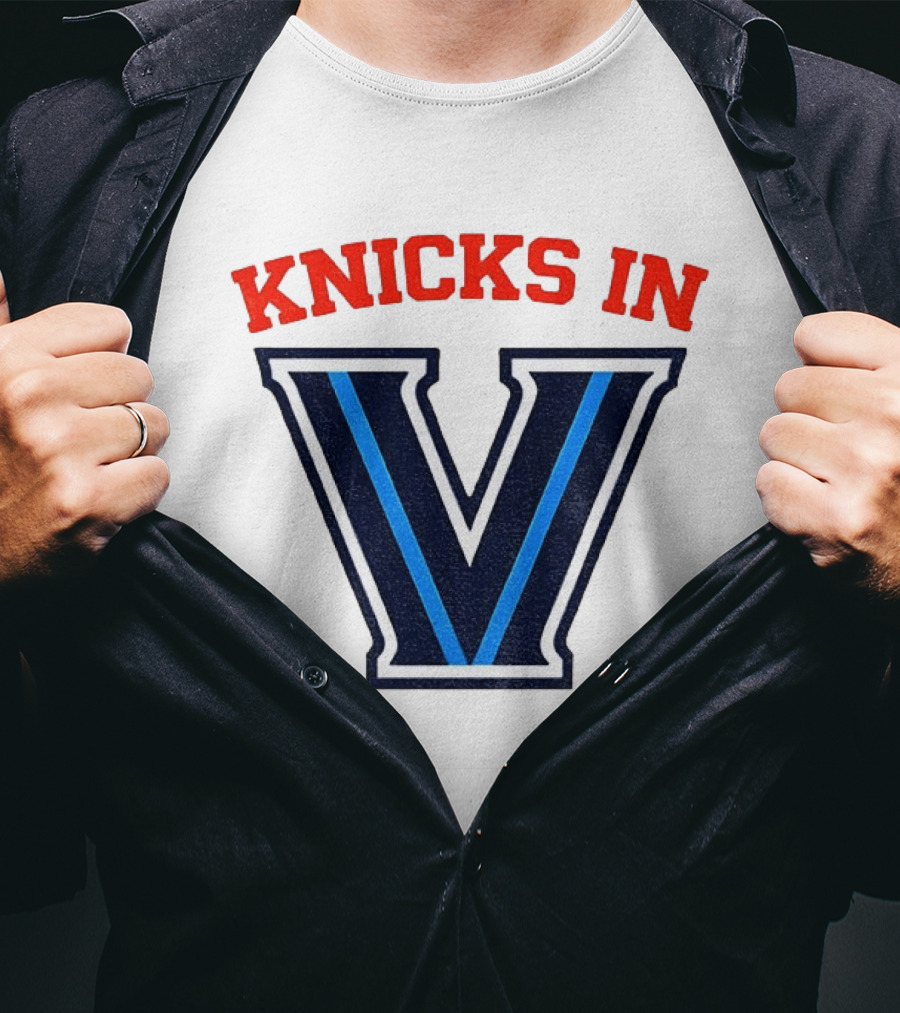 Knicks In V New York Knicks Villanova Wildcats NBA 2026 T-Shirt