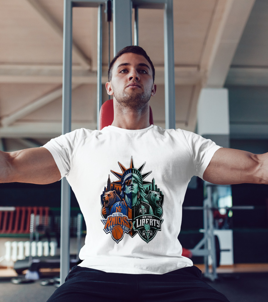 New York Knicks X Liberty Statue Of Liberty NBA WNBA T-Shirt