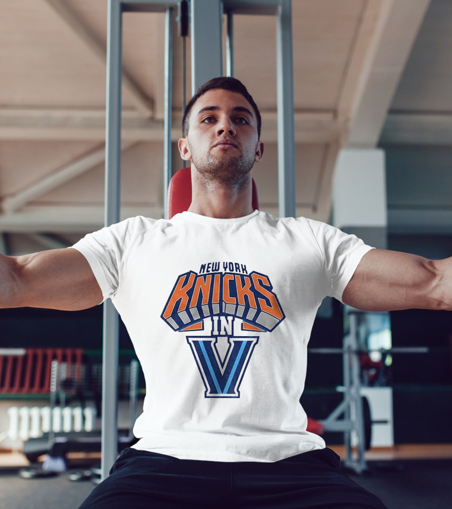 New York Knicks In V Villanova Wildcats Basketball Collaboration NBA 2026 T-Shirt