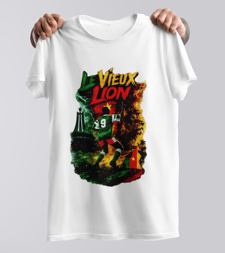 Le Vieux Lion Roger Milla Cameroon Football Icon T-Shirt
