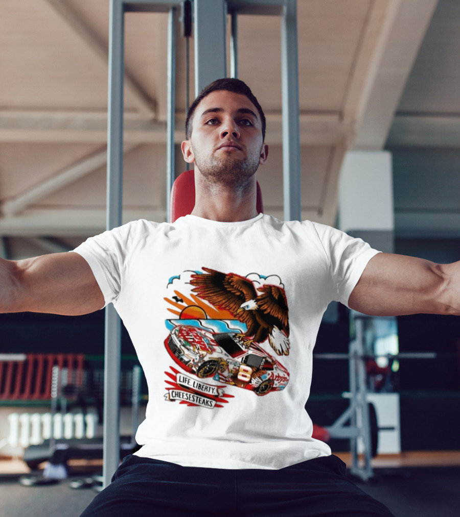 Life Liberty Cheesesteaks Arby's Racing Car Eagle Patriotic T-Shirt