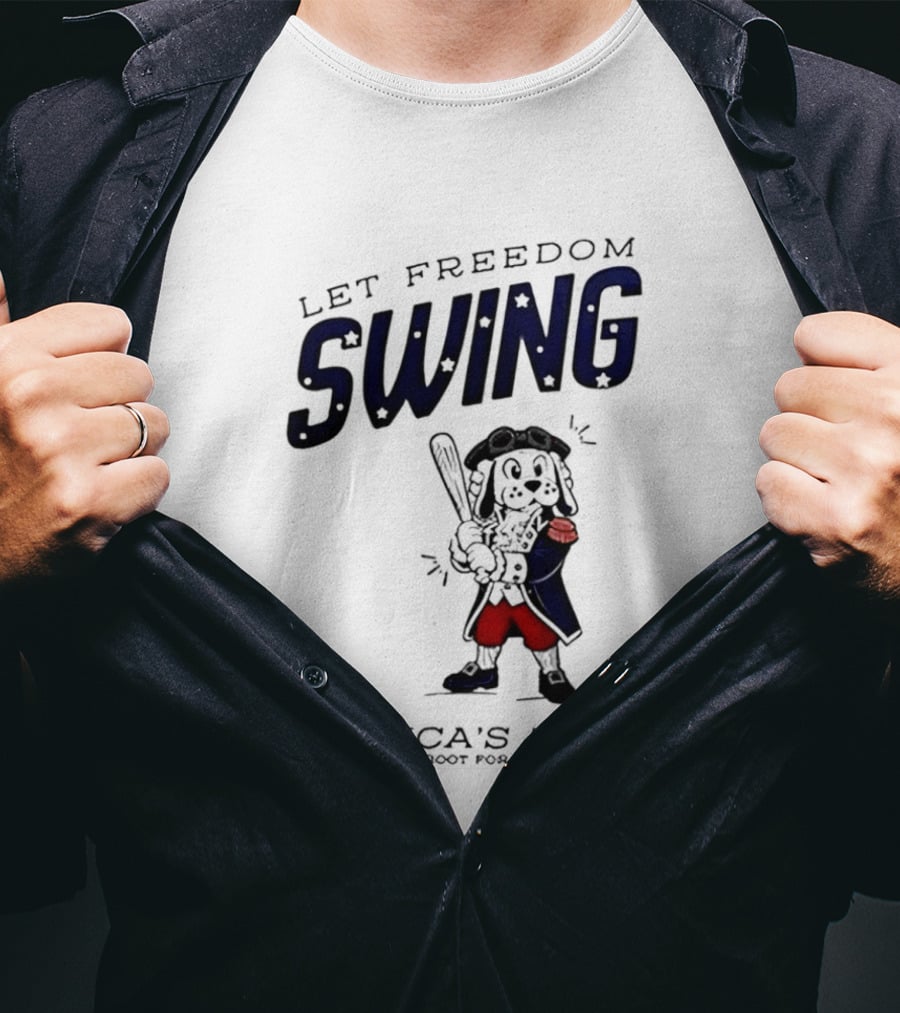 Birmingham Barons Let Freedom Swing America's 250th Anniversary Boot Root Root For The Home Team T-Shirt