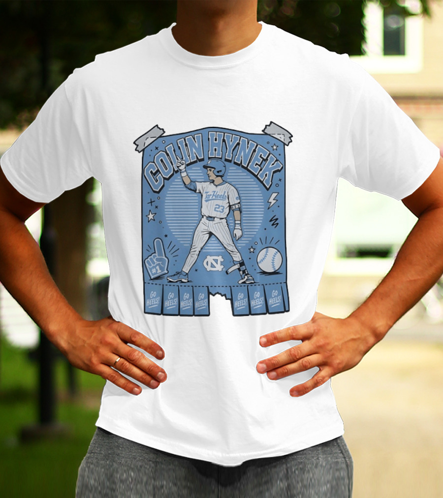 Colin Hynek Tar Heels Baseball Player Pose Go Heels North Carolina #23 T-Shirt