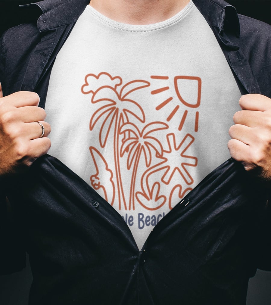Five2 Sonshine Beach Club Palm Trees Sun And Surf Vibes T-Shirt