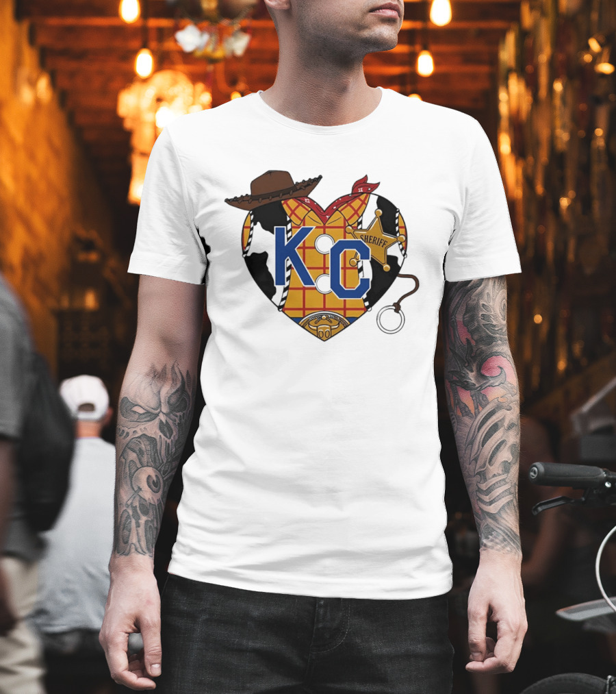 Howdy KC Sheriff Heart Cowboy Hat Plaid Bandana T-Shirt
