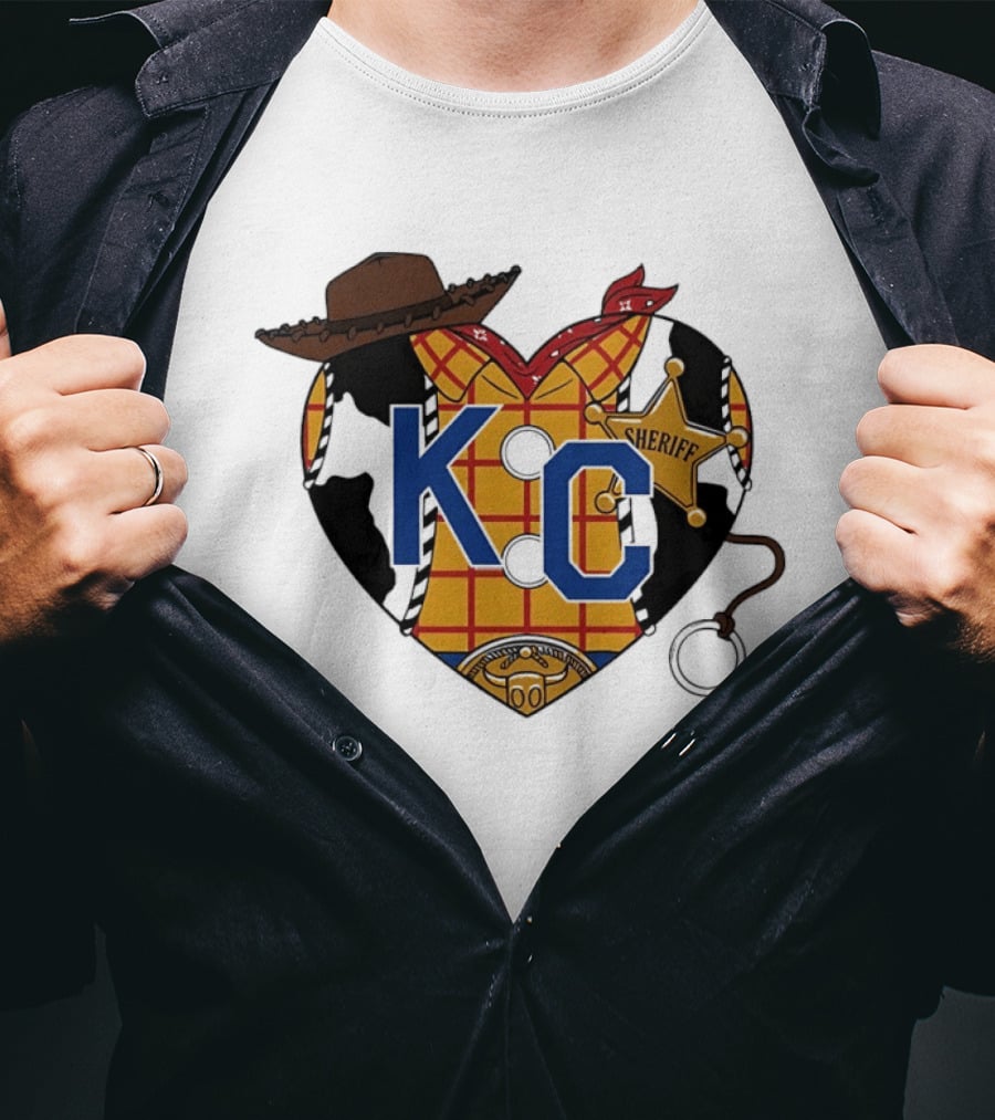 Howdy KC Sheriff Heart Cowboy Hat Plaid Bandana T-Shirt
