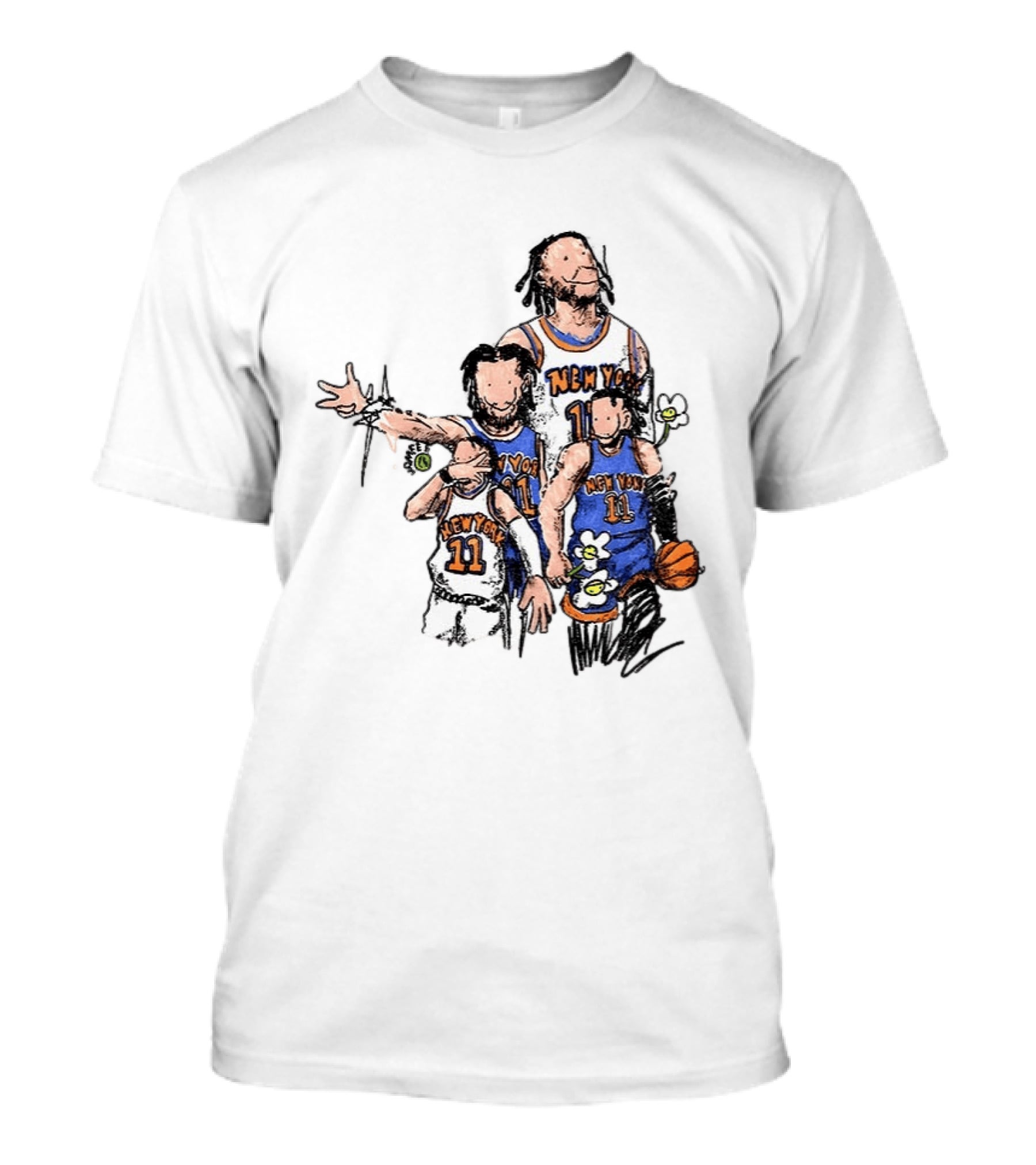 Jalen Brunson New York Knicks Basketball Players 11 Floral T-Shirt