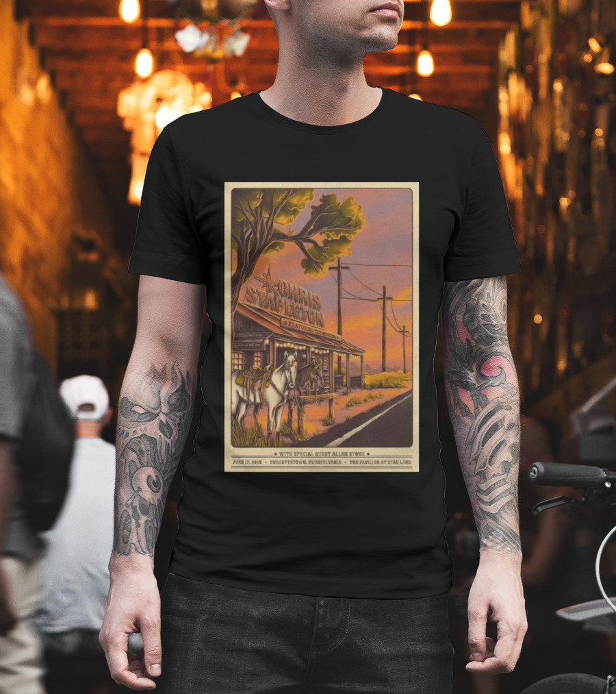 Chris Stapleton Featuring Allen Stone Burgettstown June 17 2026 Pavilion At Star Lake T-Shirt