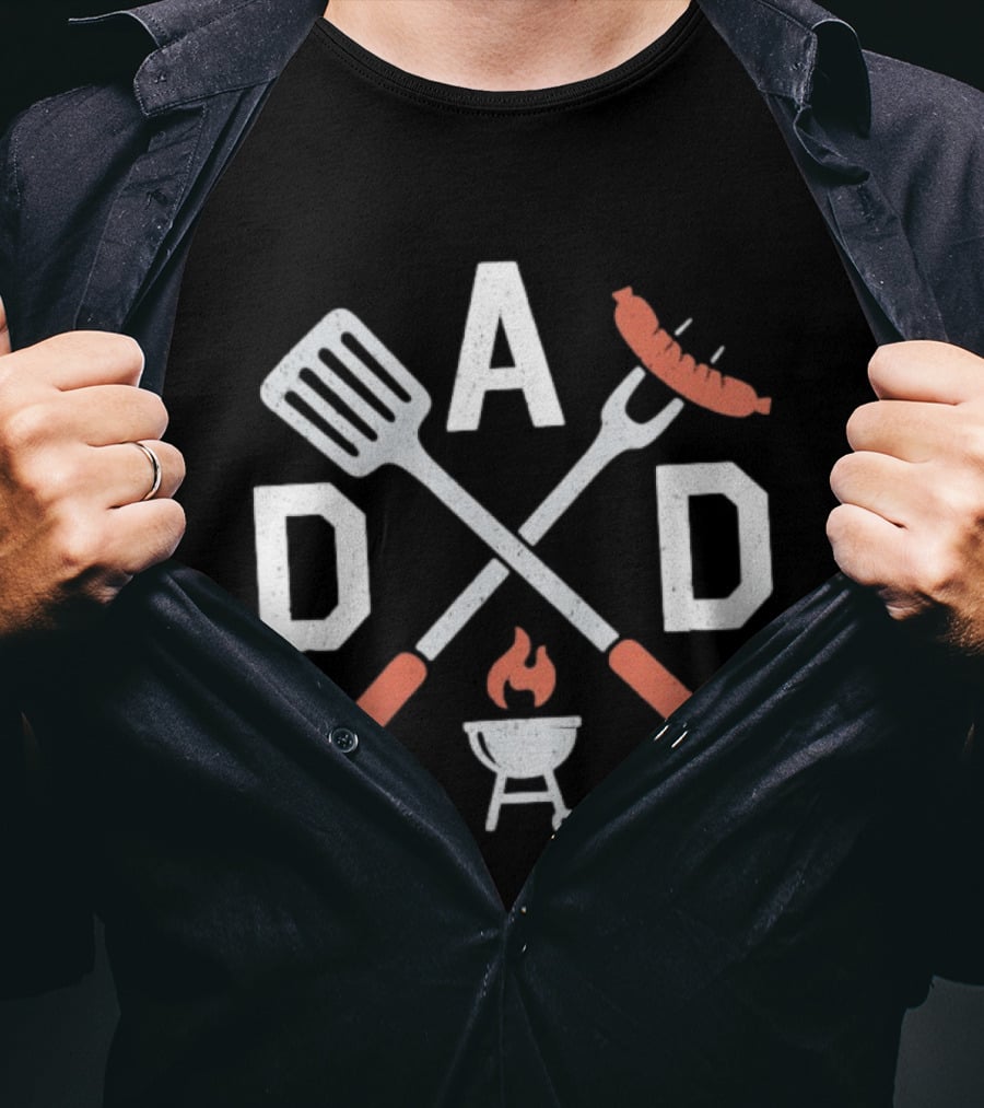BBQ Grill Dad Tools Sausage Spatula Fork T-Shirt