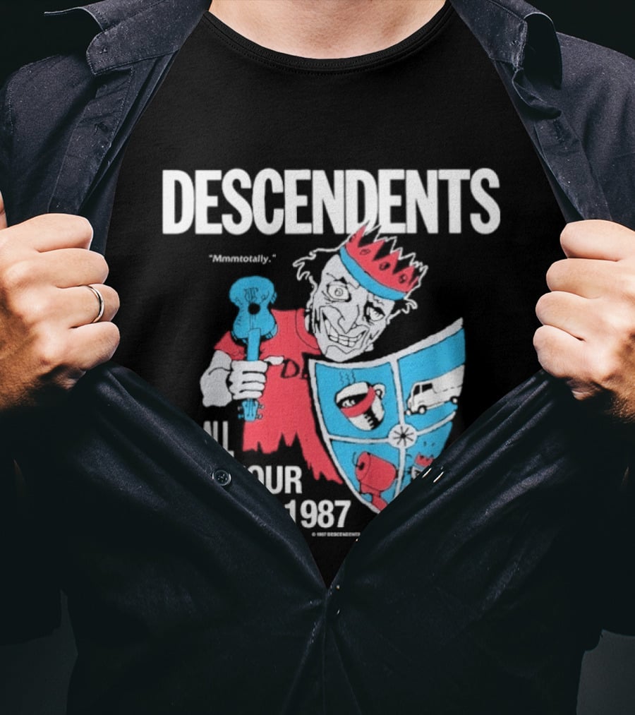 Descendents All Tour 1987 Jester Graphic With Shield And Scepter T-Shirt