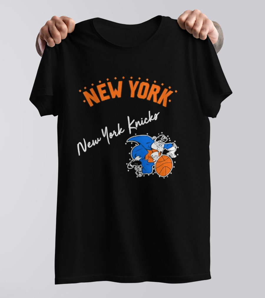 Father Knickerbocker New York Knicks Basketball Character Orange And Blue T-Shirt