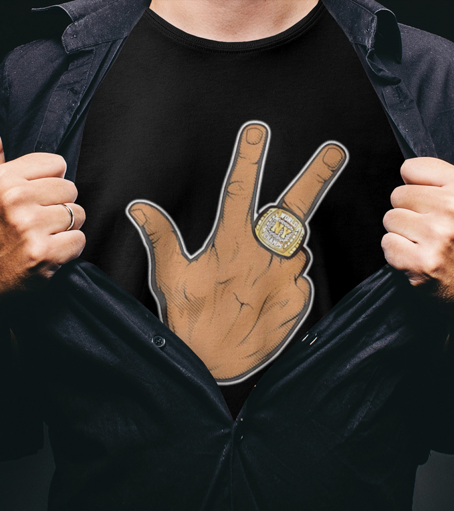 Jalen Brunson New York Knicks 2026 World Champs Ring Gesture T-Shirt