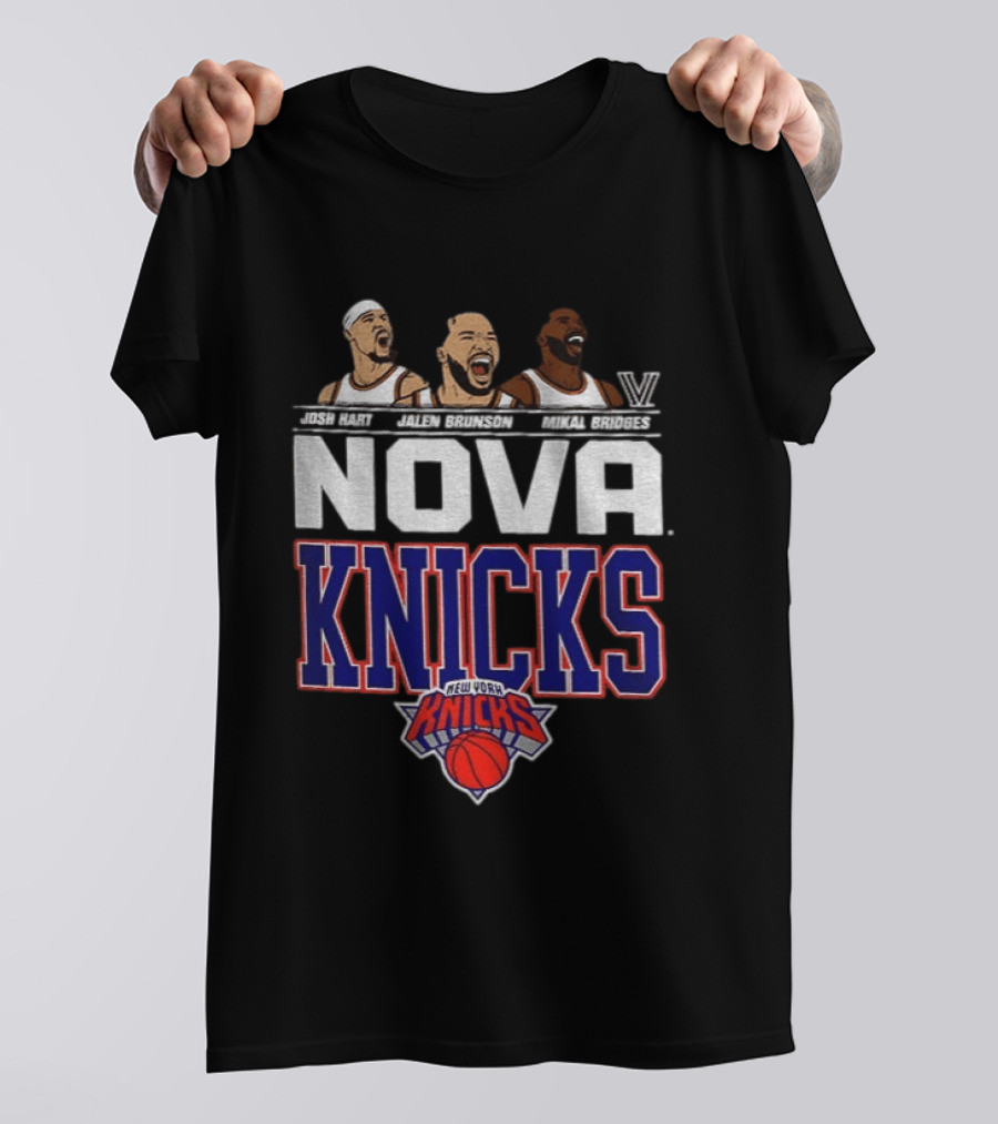 Josh Hart Jalen Brunson Mikal Bridges Nova Knicks New York Basketball T-Shirt
