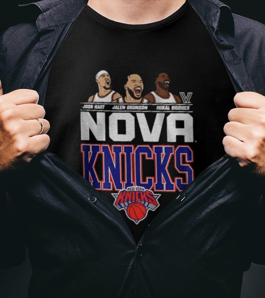 Josh Hart Jalen Brunson Mikal Bridges Nova Knicks New York Basketball T-Shirt