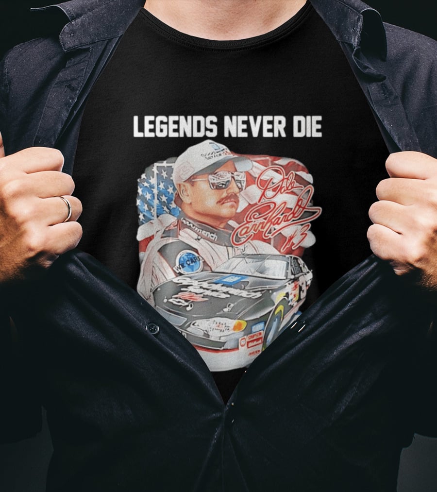 Legends Never Die Dale Earnhardt Monte Carlo Racing Number 3 T-Shirt