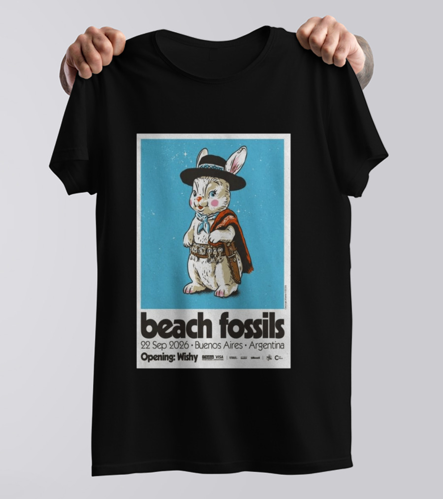 Beach Fossils Buenos Aires 2026 Rabbit Cowboy Concert T-Shirt