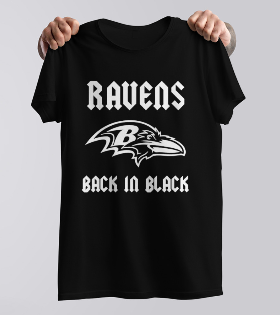 Ravens Back In Black Baltimore Rugby T-Shirt