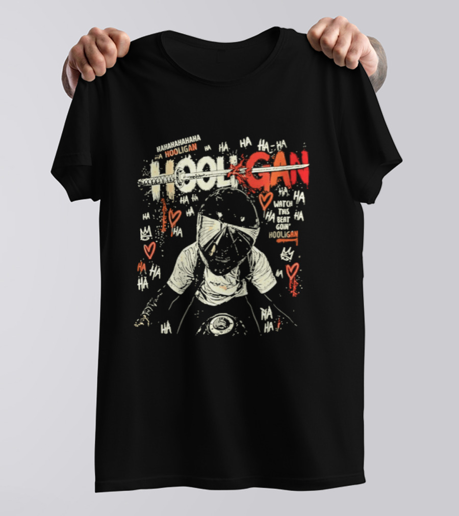 Biker Hooligan This Beat Go In Hooligan Love Hearts T-Shirt