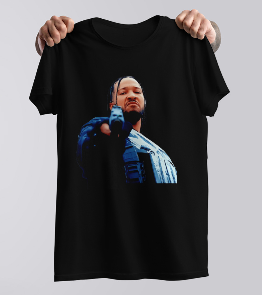 Jalen Brunson Gangster New York Knicks NBA Basketball Gun Image T-Shirt