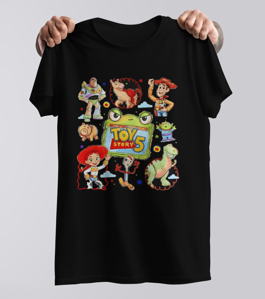 Buzz Lightyear Woody Bullseye Rex Hamm Alien Forky Jessie Toy Story 5 T-Shirt