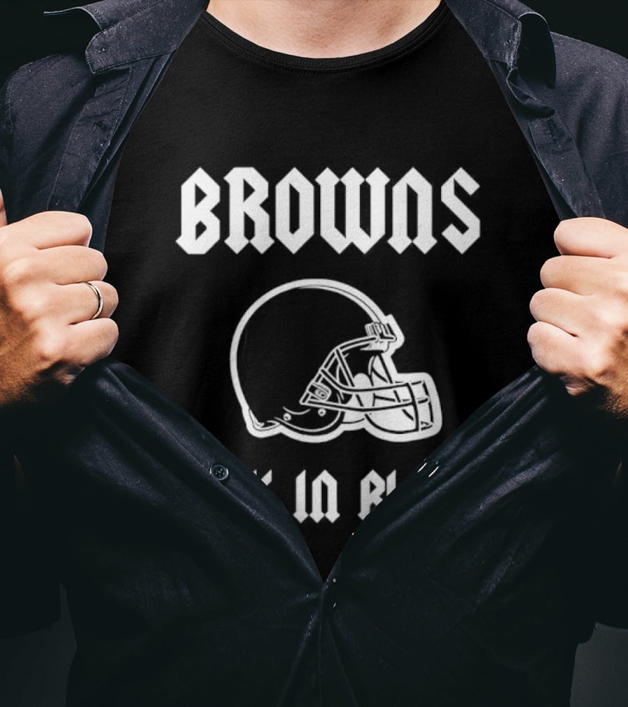 Browns Back In Black Helmet Cleveland Rugby T-Shirt