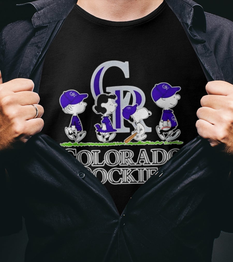 Colorado Rockies Snoopy Charlie Brown Lucy Linus Abbey Road 2026 T-Shirt