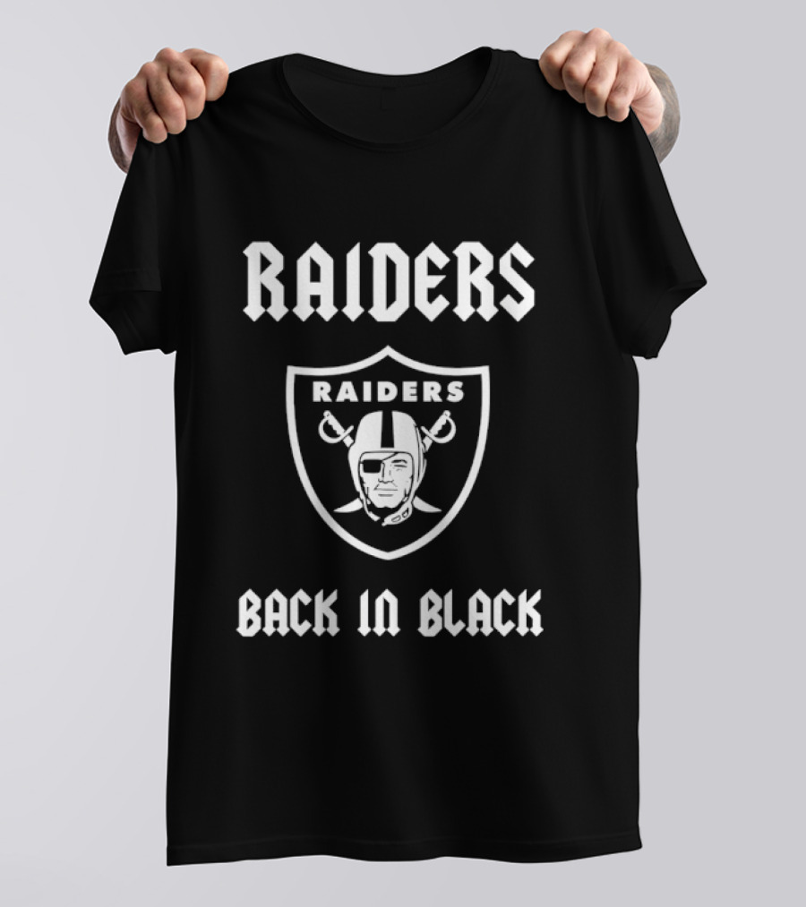 Las Vegas Raiders Back In Black Raiders Shield T-Shirt