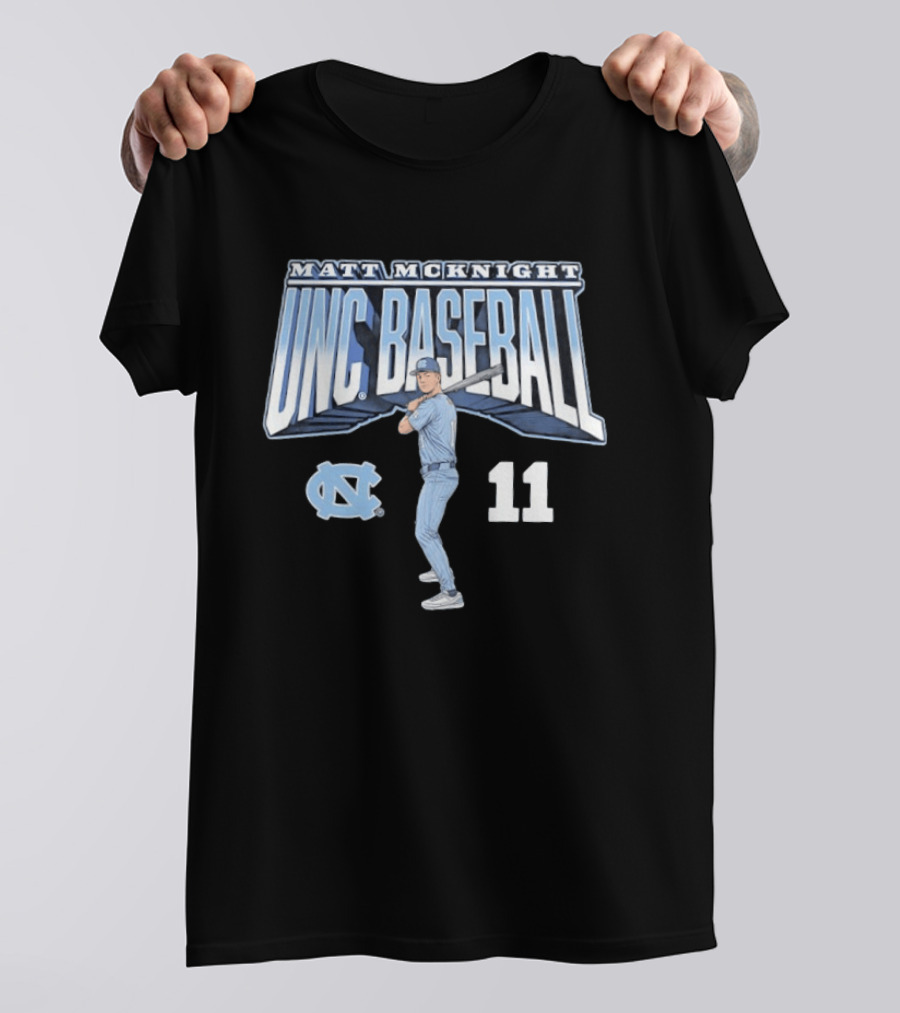 Matt McKnight UNC Baseball 11 Slugger Swing T-Shirt