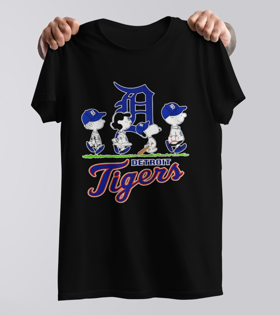 Detroit Tigers Snoopy Charlie Brown Lucy Linus Abbey Road 2026 Collaboration T-Shirt