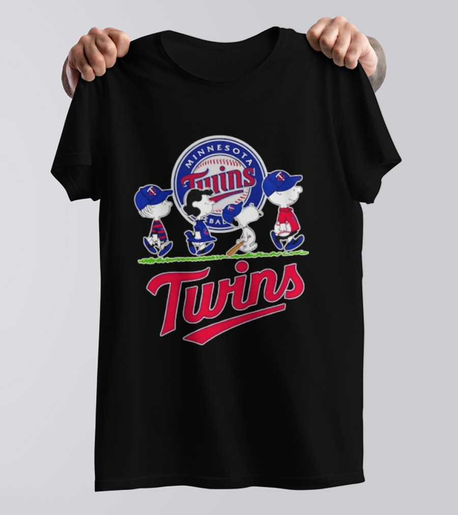 Minnesota Twins Snoopy Charlie Brown Lucy Linus Abbey Road 2026 MLB Peanuts Collaboration T-Shirt