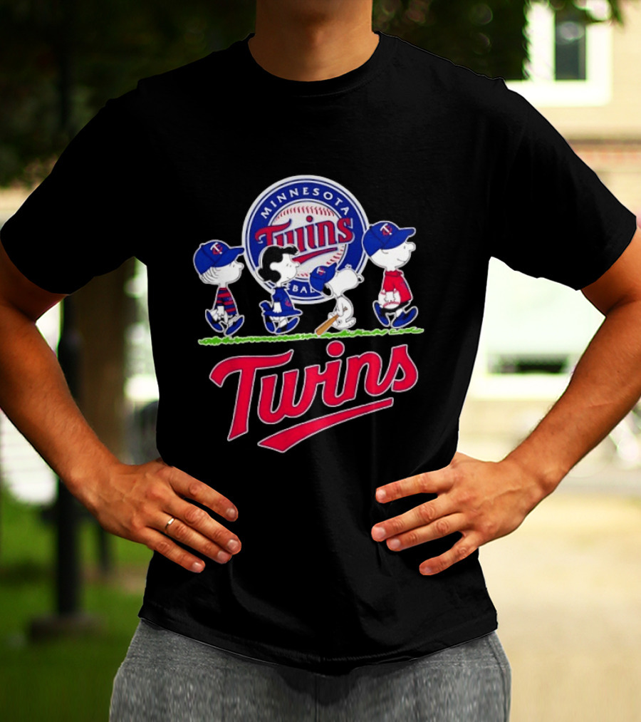Minnesota Twins Snoopy Charlie Brown Lucy Linus Abbey Road 2026 MLB Peanuts Collaboration T-Shirt