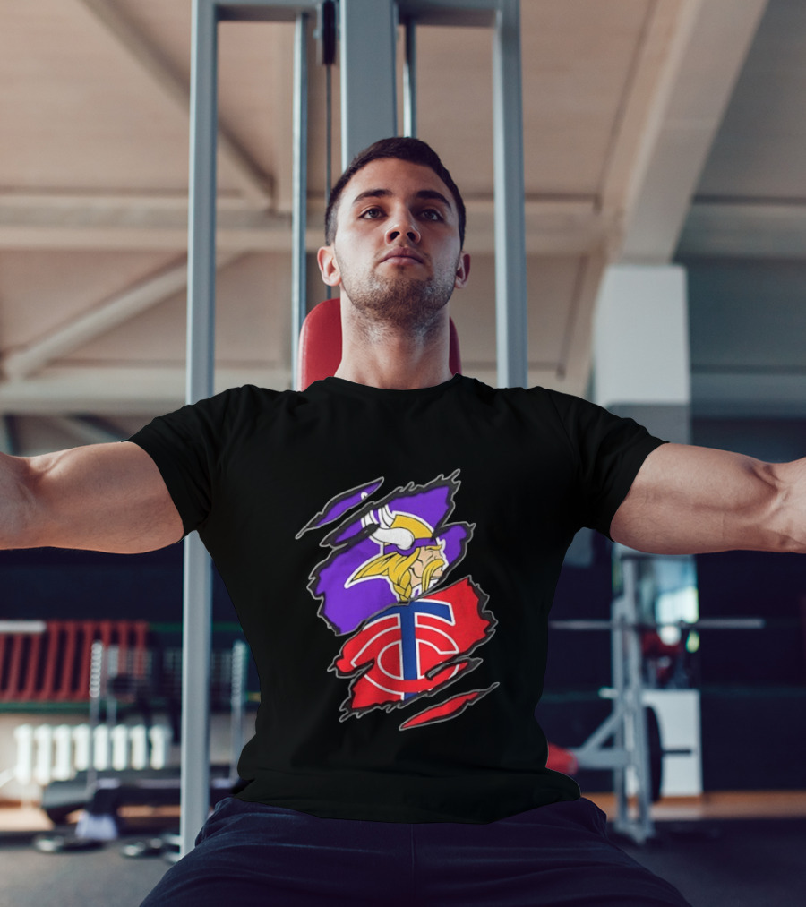 Minnesota Vikings Minnesota Twins Two Teams One Heart T-Shirt